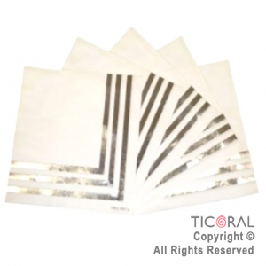 SERVILLETA BORDE PLATEADO STAMPING PLATA 33X33 x 12 UNIDADES